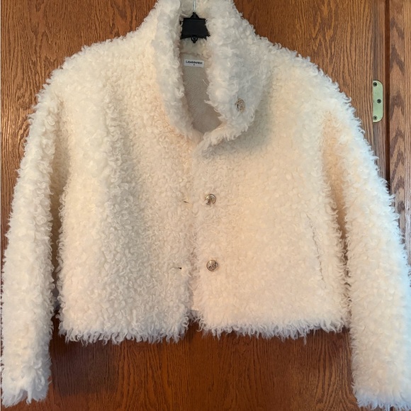 LisaMaree Brand Sherpa Wool Jacket in cream, small - Picture 12 of 16